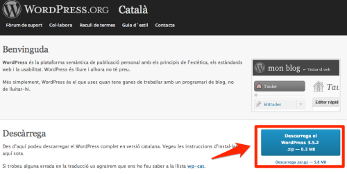 Descarrega WordpPress en Català