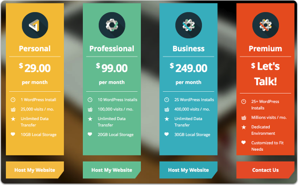 Plans hosting WPengine